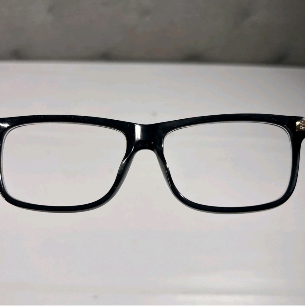 Gucci Eyeglasses Frame Only GG0384O 004 Shiny Black Red Green Striped Gold READ! - Picture 4 of 9